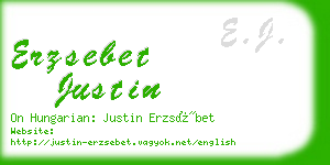 erzsebet justin business card